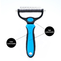 Offre Spéciale brosse à Double face pour chiens et chats, élimine les enchevêtrements, le désherbage et le démêlage du sous-manteau, peigne râteau, brosse de toilettage pour animaux de compagnie