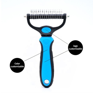 La vendita calda a doppia faccia rimuove i grovigli Deshedding e Dematting Undercoat rastrello <span class=keywords><strong>pettine</strong></span> Pet Grooming Brush <span class=keywords><strong>per</strong></span> <span class=keywords><strong>cani</strong></span> e gatti - Product Image 4