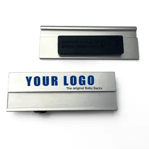wholesale metal logo Officer magnetic badge office plated name tags with pin