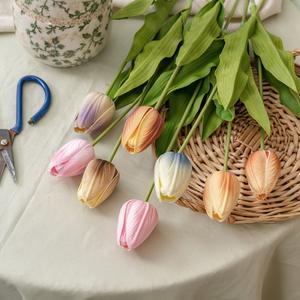Flores Artificiales de <span class=keywords><strong>Tulipán</strong></span> de PU, Estilo INS, Fabricante, Planta Verde, Venta al por Mayor, Decoración para Bodas, Eventos, Fiestas, Manualidades, Nuevo Producto - Product Image 3