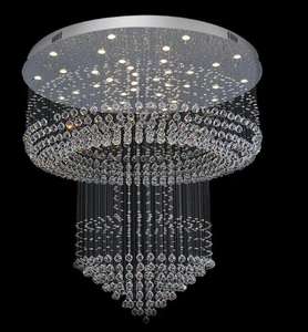 Lámpara de araña contemporánea con colgante de bola de cristal grande para hotel, villa, vestíbulo, escalera - Product Image 5