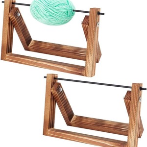Support de rangement pour fils en bois massif, forme carrée, design simple, aide pratique au tricot pour usage domestique - Product Image 5