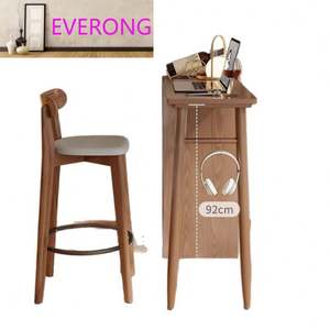 Table de bar rétractable moderne en bois massif pour petits appartements de luxe, salons ouverts, balcon, café et loisirs - Product Image 6