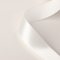 Ruban en satin recyclable de 38 mm, simple ou double face, imprimé, en rouleau, 100 % polyester, blanc personnalisé avec logo, vente en gros