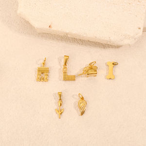 Olivia bunga bulu baja tahan karat 18K perhiasan pantai emas tempat turis Pria Wanita liontin mode untuk membuat perhiasan - Product Image 2