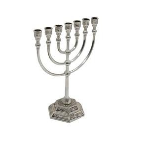 High Quality Wholesale Luxury Metal Menorah Supplier of Metal Candle Holder <b>Silver</b> Finished Handmade Designer Candle Stand - Product Image 3