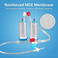 Contenants de test de stérilité 200 ml entièrement scellés en plastique AS avec filtration intégrée pour poudre d'antibiotique en flacon, microbiologie pharmaceutique
