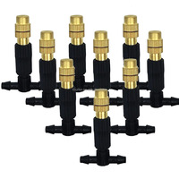 Système de brumisation extérieur 5M-30M pour jardin, irrigation et refroidissement, avec buses atomisatrices en laiton 1/4'' et tuyau 4/7mm pour patio et serre
