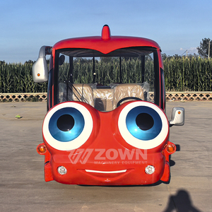 Bus touristique électrique ZOWN, design rouge de dessin animé, 14 places, toit ouvert - Product Image 1