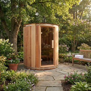 Kit de Sauna Prefabricado Moderno de Madera Sólida para Jardín Exterior con Calentador Harvia, Diseño de Barril Ecológico con Energía Solar para Patio Trasero - Product Image 4