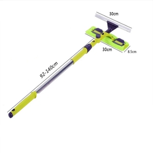 Outil de nettoyage des vitres P1319, brosse rotative à tête en silicone, épurateur <span class=keywords><strong>double</strong></span> <span class=keywords><strong>face</strong></span>, tige télescopique, essuie-glace, nettoyeur de vitres, <span class=keywords><strong>raclette</strong></span> pour fenêtres - Product Image 6