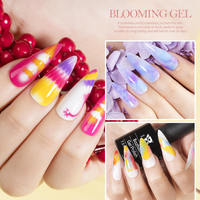 OEM 2023 15ML Gel à ongles Soak Off Effet Fleur Transparent, Vernis Gel Blooming avec Effet Graffiti, Marbre, Fleur et Encre Aquarelle