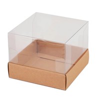 Boîtes en plastique transparentes pliables en PET PVC avec base en carton, boîte cadeau transparente en plastique pour bougies et bonbons