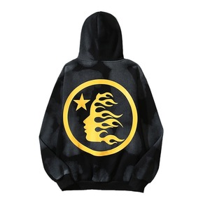 [Hell Series] Sweat à capuche décontracté en coton pour couples, style streetwear, effet délavé et vieilli, imprimé crâne, collection Autumn Fog - Product Image 5