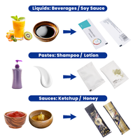 Machine d'emballage haute vitesse pour sachets 10 ml de miel, remplissage de pâte, poche 3 soudures