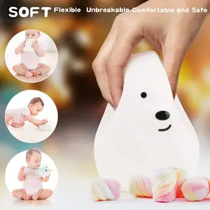 Best Children Silicone LED Cute Animal Pet Lamp Color Changing Newborn Soother Projector Battery Powered Baby Infant Night Light