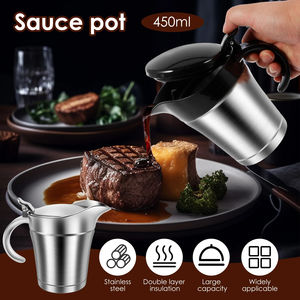 Distributeur de sauce isotherme double paroi en acier inoxydable avec couvercle articulé pour restaurant et usage domestique - Product Image 2
