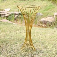 Vase de centre de table de mariage de style européen romantique en métal doré de 60 cm, design moderne, arrangement floral