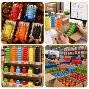 Eco-Friendly Feature Foldable <strong>Water</strong> <strong>Bottles</strong> BPA Free Shaker Drinkware Type 550ml Collapsible <strong>Silicon</strong> <strong>Water</strong> <strong>Bottle</strong> - Product Image 3