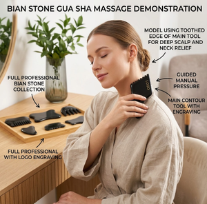 Outil de <span class=keywords><strong>massage</strong></span> Guasha en pierre Bian, outil de <span class=keywords><strong>massage</strong></span> complet du corps pour le cou/les épaules/le dos/les jambes, anti-cellulite, <span class=keywords><strong>massage</strong></span> par grattage - Product Image 3