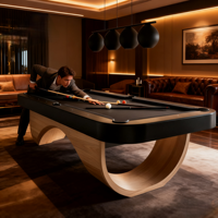 Tables de billard de luxe pour la maison - Surface de billard de qualité supérieure en bois massif, poches en cuir personnalisables