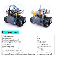 Kit de Coche Robot Tanque Educativo STEM Keyestudio V3.0, Kit de Iniciación de Robótica de Tanque Programable para Arduino