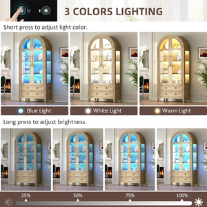 Vitrina con 3 Luces de Colores, Librería Alta, Despensa de Cocina - Product Image 3