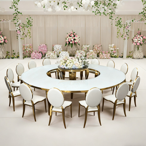 Arche de mariage en forme de demi-cercle, dorée, modulaire, table de banquet, assemblage facile, se transforme en grande table ronde - Product Image 1