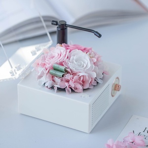 Gramophone Bluetooth avec fleur éternelle rotative, haut-parleur blanc, cadeau d'anniversaire pour petite amie, épouse, Saint-Valentin, commémoration - Product Image 6