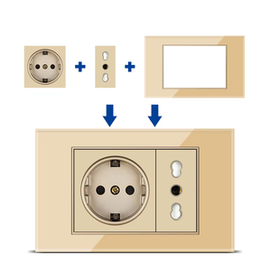 BAOBEN Prise Murale Standard UE Italie avec Interrupteur USB Charge Rapide Type C, Module de Fonction DIY 4*2 4*4, Doré - Product Image 1