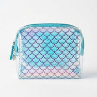 Pochette cosmétique pour enfants avec motif de sirène holographique au laser, design personnalisé UIOWIO, pour les enfants, les courses, la salle de bain, les voyages, les sacs pour femmes