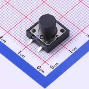 UK-B0262-G9.5-250 Tactile Switch SMD-4P,12x12mm Switch Single Pole Single Throw Round Button 2.5N Vertical Mount - Product Image 1