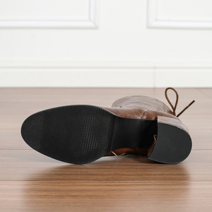 <span class=keywords><strong>Botines</strong></span> Retro con <span class=keywords><strong>Punta</strong></span> en Pico, Ajuste Delgado, Color Marrón, Estilo Coreano, Tacón Grueso, Cierre con Cremallera Lateral, Novedad 2026 - Product Image 6