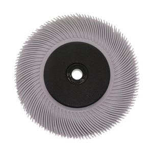 Cepillo de disco de cerdas radiales de alta calidad con mango de goma de nailon amarillo, cepillo de aguja giratorio para pulido, resistente al óxido, OEM, para jardinería exterior - Product Image 3