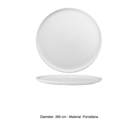Assiette plate Riga Ø 26 cm empilable en porcelaine blanche M1934