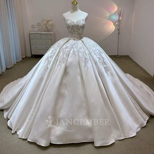 Vestido de Novia de Satén Estilo Princesa, Escote Corazón, Sin Mangas, Espalda con Cordones, Vestido de Gala Lsjj87 - Product Image 2