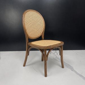Chaise de mariage ovale vintage en PP imitation bois brun pour réceptions et banquets, vente en gros de sièges commerciaux - Product Image 4