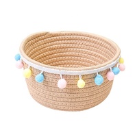 Grand panier en corde de coton OrganiHaus Panier arc-en-ciel pour décoration de classe arc-en-ciel