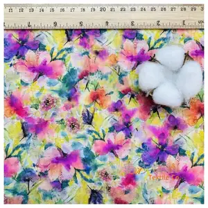 großhandel stoff helle farbe elastisch atmungsaktiv klein blumig 100 % baumwolle schleier balinesisches garn stoff für kleider hemd