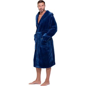 Bata de felpa con capucha para hombre, bata de baño larga y suave de terciopelo con cinturón y bolsillos, ropa de dormir cómoda para hombre, bata personalizada de fábrica. - Product Image 2