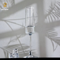 Flûte à vin en verre de style américain, gobelet droit en cristal sans plomb, verre à vin à long pied pour mariage