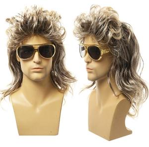 <span class=keywords><strong>Disfraz</strong></span> Disco para Hombre Ecoparty, Camisa <span class=keywords><strong>Hippie</strong></span> de los 70, Camisa de Manga Corta con Estampado y Cordón Ajustable, Peluca Mullet para Fiesta Disco o Graduación - Product Image 5