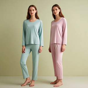 Set di Abbigliamento da Casa Personalizzati per Donne, Comodo e Delicato sulla Pelle, <span class=keywords><strong>Pigiama</strong></span> Primaverile in <span class=keywords><strong>Cotone</strong></span> di Bambù - Product Image 3
