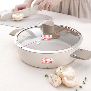 High Quality Non-Stick 10-Piece Aluminum Cooking <b>Pots</b> With Glass Lid Ceramic Coated Forged Non-stick Cookware set - Product Image 4
