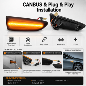 Luce Dinamica LED Laterale Indicatore di Direzione per <span class=keywords><strong>Opel</strong></span> <span class=keywords><strong>Astra</strong></span> J 2009-<span class=keywords><strong>2015</strong></span>, <span class=keywords><strong>Astra</strong></span> J <span class=keywords><strong>K</strong></span> <span class=keywords><strong>2015</strong></span>~, Zafira C 2011 - Product Image 3