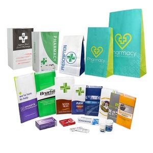 Sacs en papier kraft blanc personnalisés imprimés <span class=keywords><strong>pour</strong></span> <span class=keywords><strong>les</strong></span> pharmacies avec votre propre logo - Product Image 6