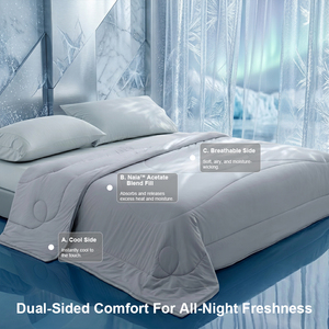 Couette Rafraîchissante en Fibre Naia Q-Max 0.46 – Couverture d'Été pour Nuits Chaudes et Soulagement des Sueurs Nocturnes – Literie Double Face Anti-Humidité - Product Image 3