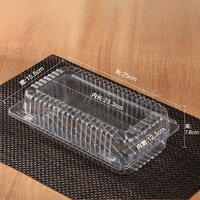 Boîte d'emballage jetable en PET pour gâteaux et sandwichs, matériaux recyclés, épaisseur 2 mm, personnalisable, conteneur alimentaire carré avec couvercles pour gâteaux