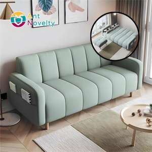 Antnovelty Canapé-<span class=keywords><strong>lit</strong></span> pliable 3 places et petit canapé <span class=keywords><strong>avec</strong></span> <span class=keywords><strong>fauteuil</strong></span> pour chambre et salon, <span class=keywords><strong>matelas</strong></span> et protection de revêtement inclus - Product Image 4