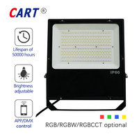 Projecteur LED étanche RGBW RGBCCT à intensité variable IP66 50W 100W 150W 200W avec certification CE RoHS pour extérieur